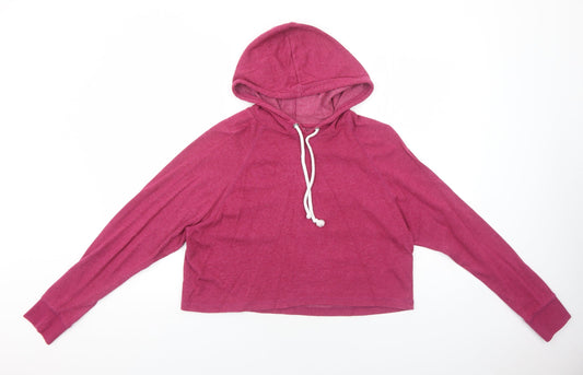 H&M Womens Pink Cotton Pullover Hoodie Size M Pullover