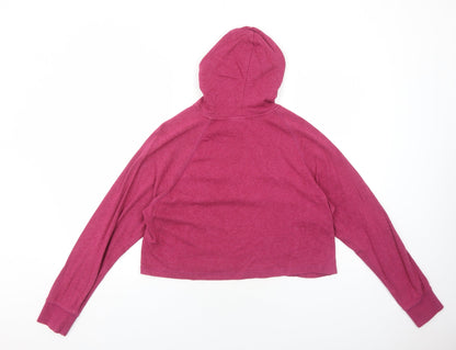 H&M Womens Pink Cotton Pullover Hoodie Size M Pullover