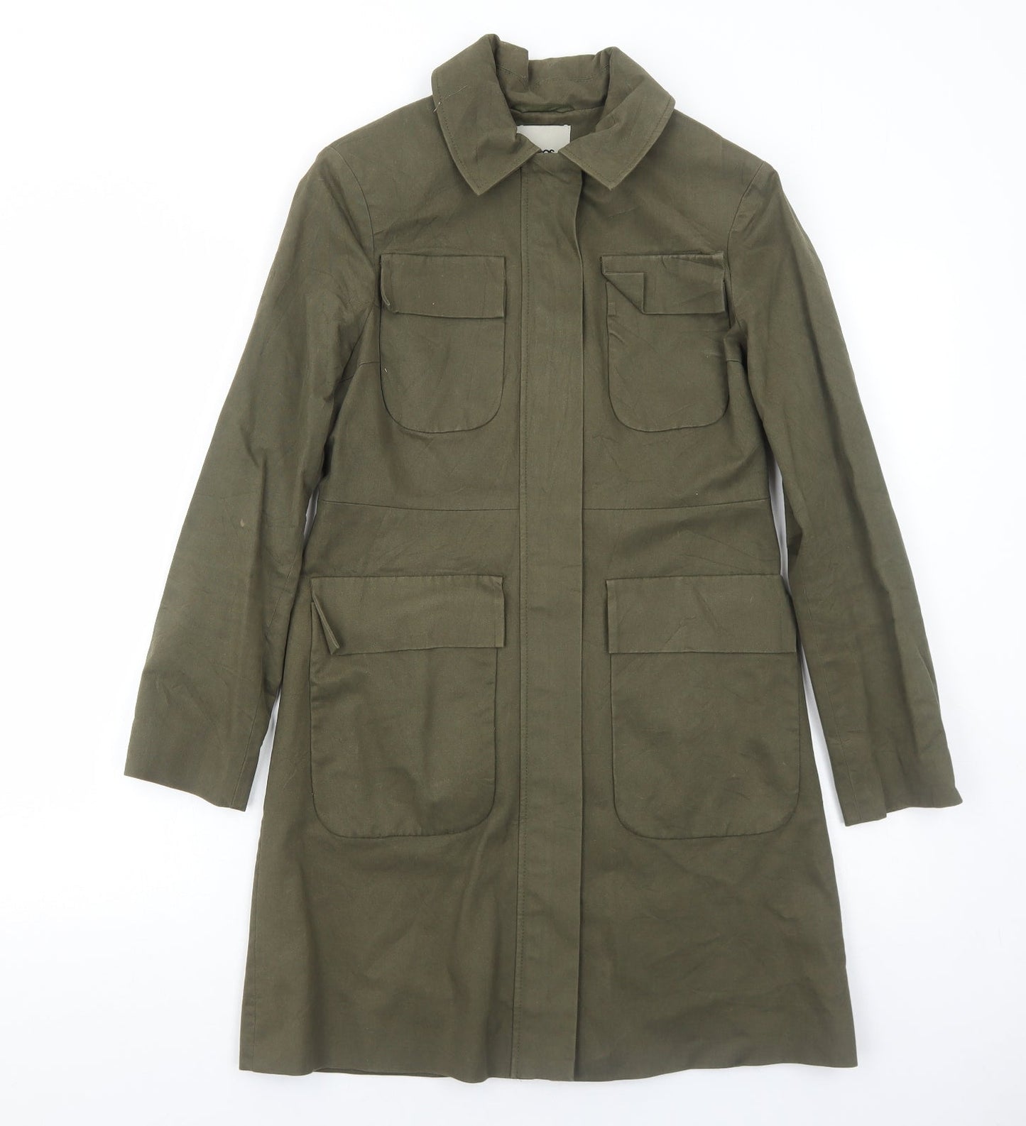 Womens UK Size 6 ASOS Green Rain Coat