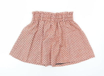 Lily.J London Womens Pink Polka Dot Viscose Skater Skirt One Size