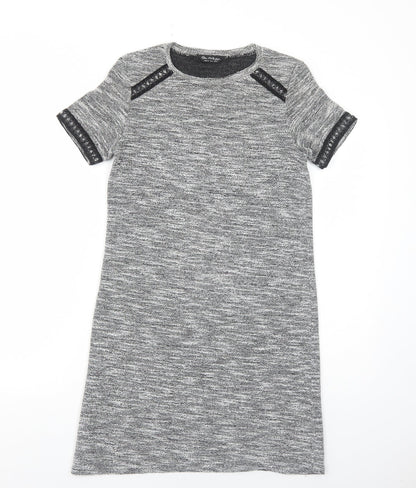 Miss Selfridge Womens Grey Polyester A-Line Size 8 Round Neck Pullover