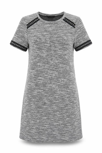 Miss Selfridge Womens Grey Polyester A-Line Size 8 Round Neck Pullover