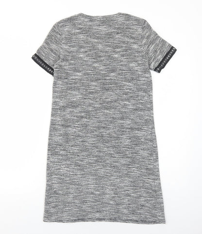 Miss Selfridge Womens Grey Polyester A-Line Size 8 Round Neck Pullover