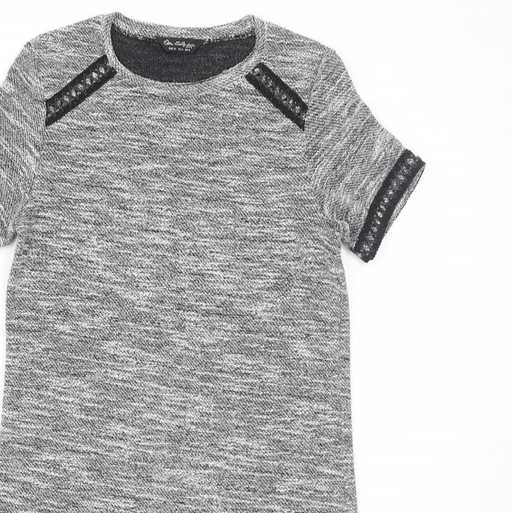 Miss Selfridge Womens Grey Polyester A-Line Size 8 Round Neck Pullover