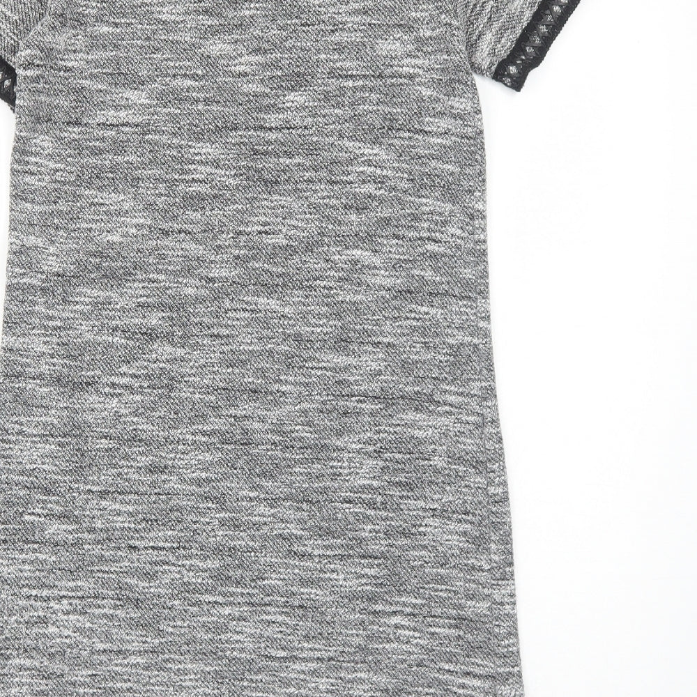 Miss Selfridge Womens Grey Polyester A-Line Size 8 Round Neck Pullover