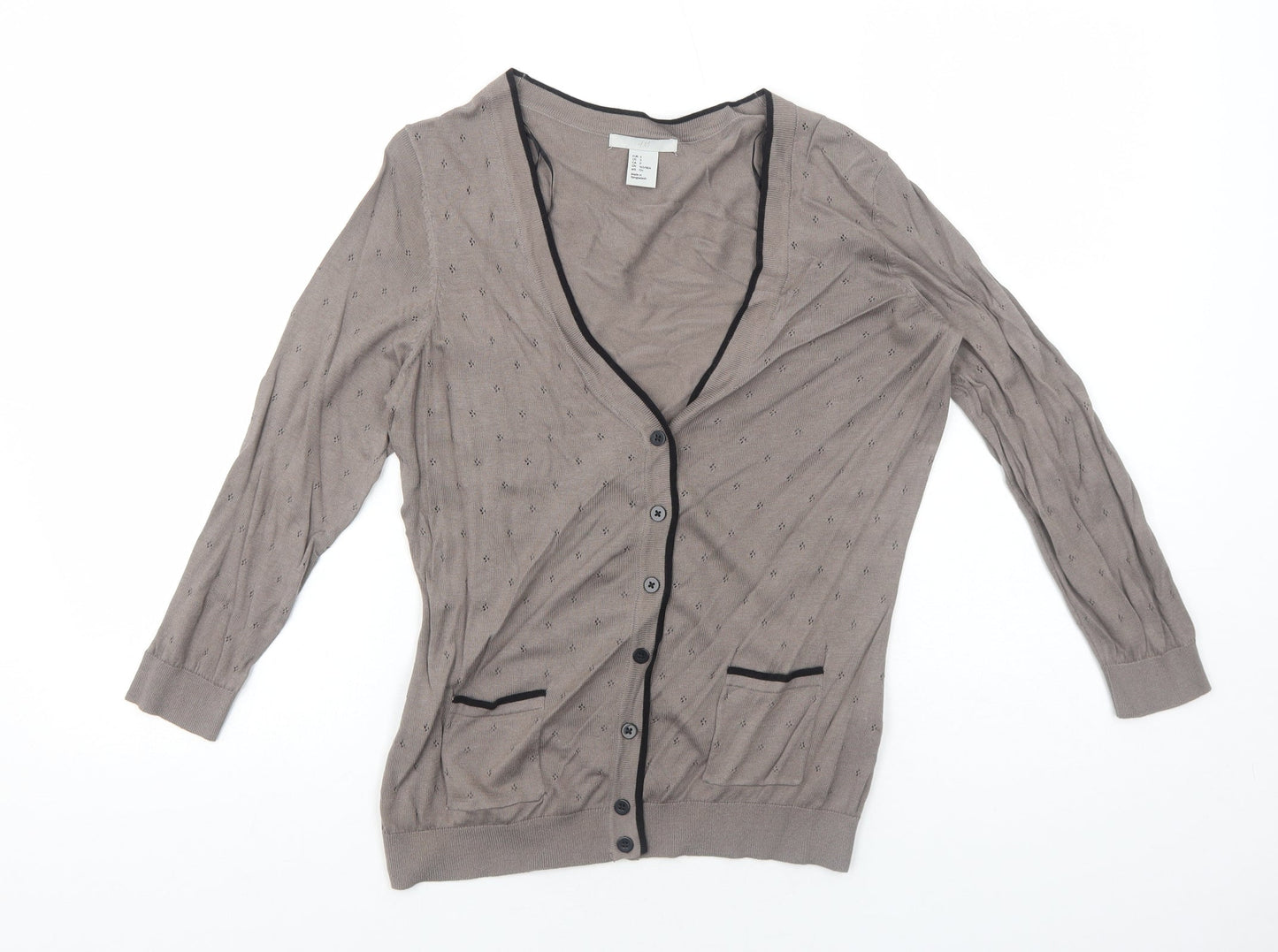 Womens UK Size S H&M Brown Cardigan Jumper