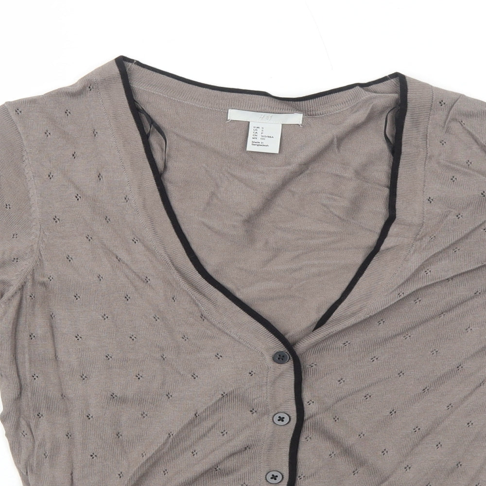 Womens UK Size S H&M Brown Cardigan Jumper