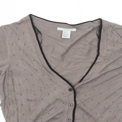 Womens UK Size S H&M Brown Cardigan Jumper