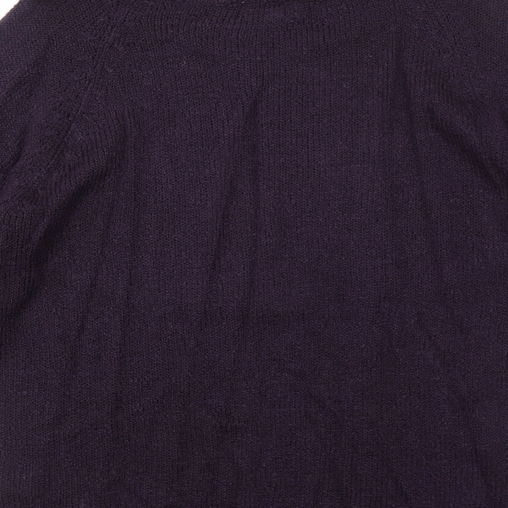 By Design Womens Purple Round Neck Acrylic Pullover Jumper Size M