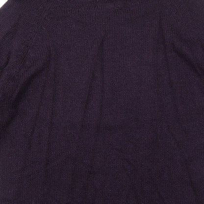 By Design Womens Purple Round Neck Acrylic Pullover Jumper Size M