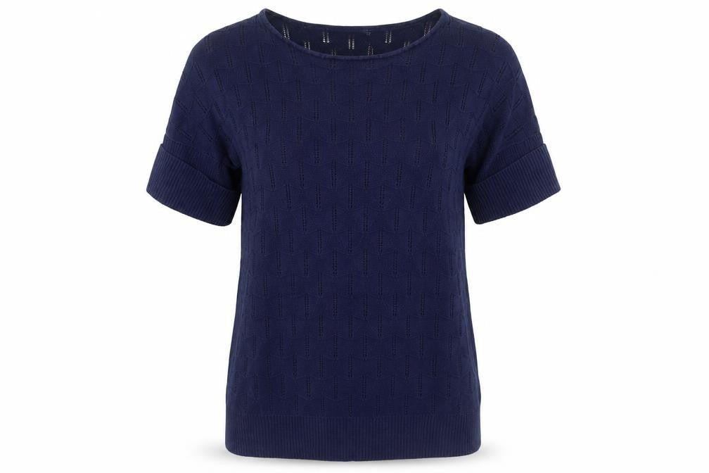Womens UK Size S Purple Blue Basic T-Shirt
