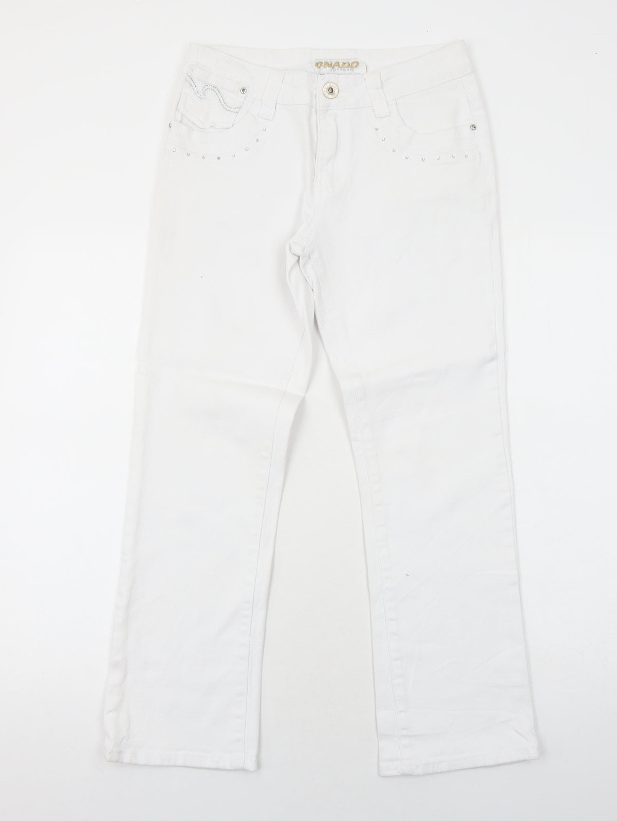 Womens UK Size 10 Onado Regular Fit Straight White Jeans