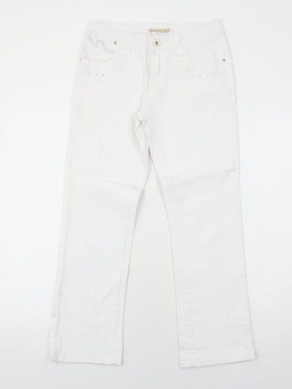 Womens UK Size 10 Onado Regular Fit Straight White Jeans