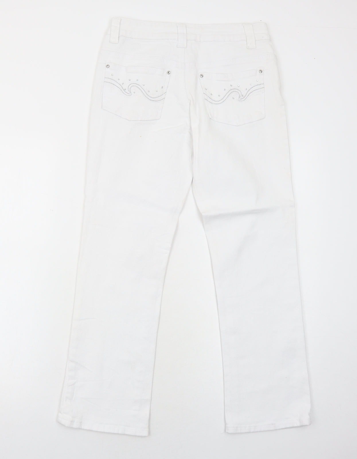 Womens UK Size 10 Onado Regular Fit Straight White Jeans