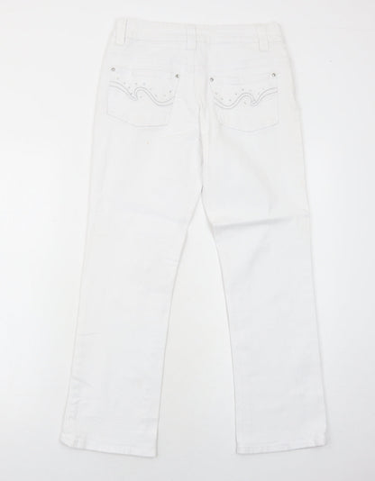 Womens UK Size 10 Onado Regular Fit Straight White Jeans