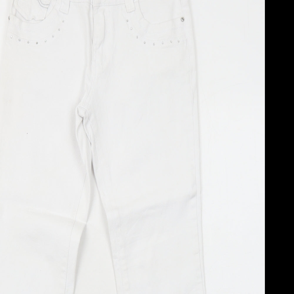 Womens UK Size 10 Onado Regular Fit Straight White Jeans