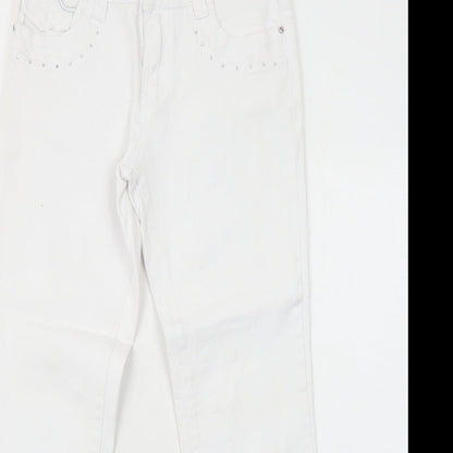 Womens UK Size 10 Onado Regular Fit Straight White Jeans
