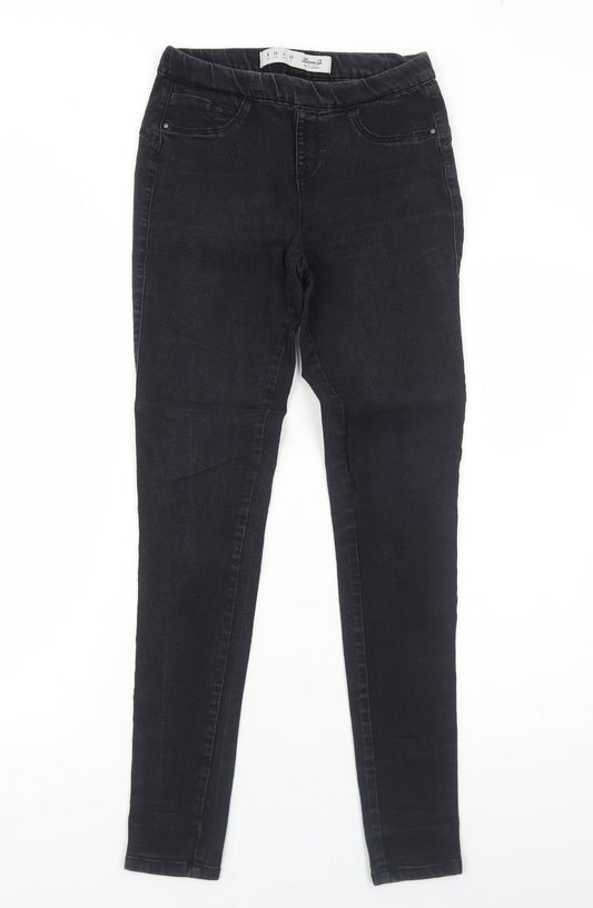 Primark Womens Black Cotton Jegging Jeans Size 8 Regular