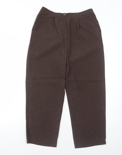 Bonmarché Womens Brown Polyester Trousers Size 12 Regular