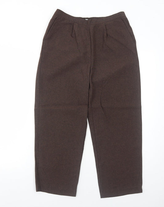 Bonmarché Womens Brown Polyester Trousers Size 12 Regular