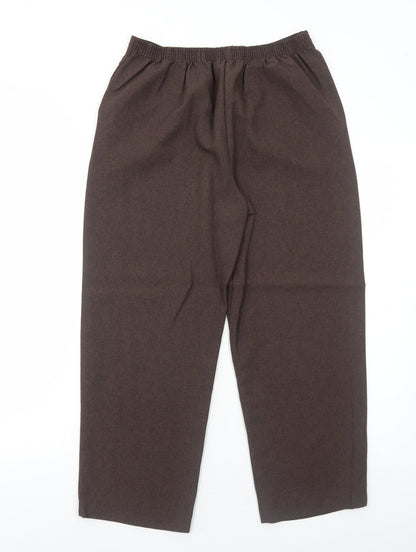 Bonmarché Womens Brown Polyester Trousers Size 12 Regular