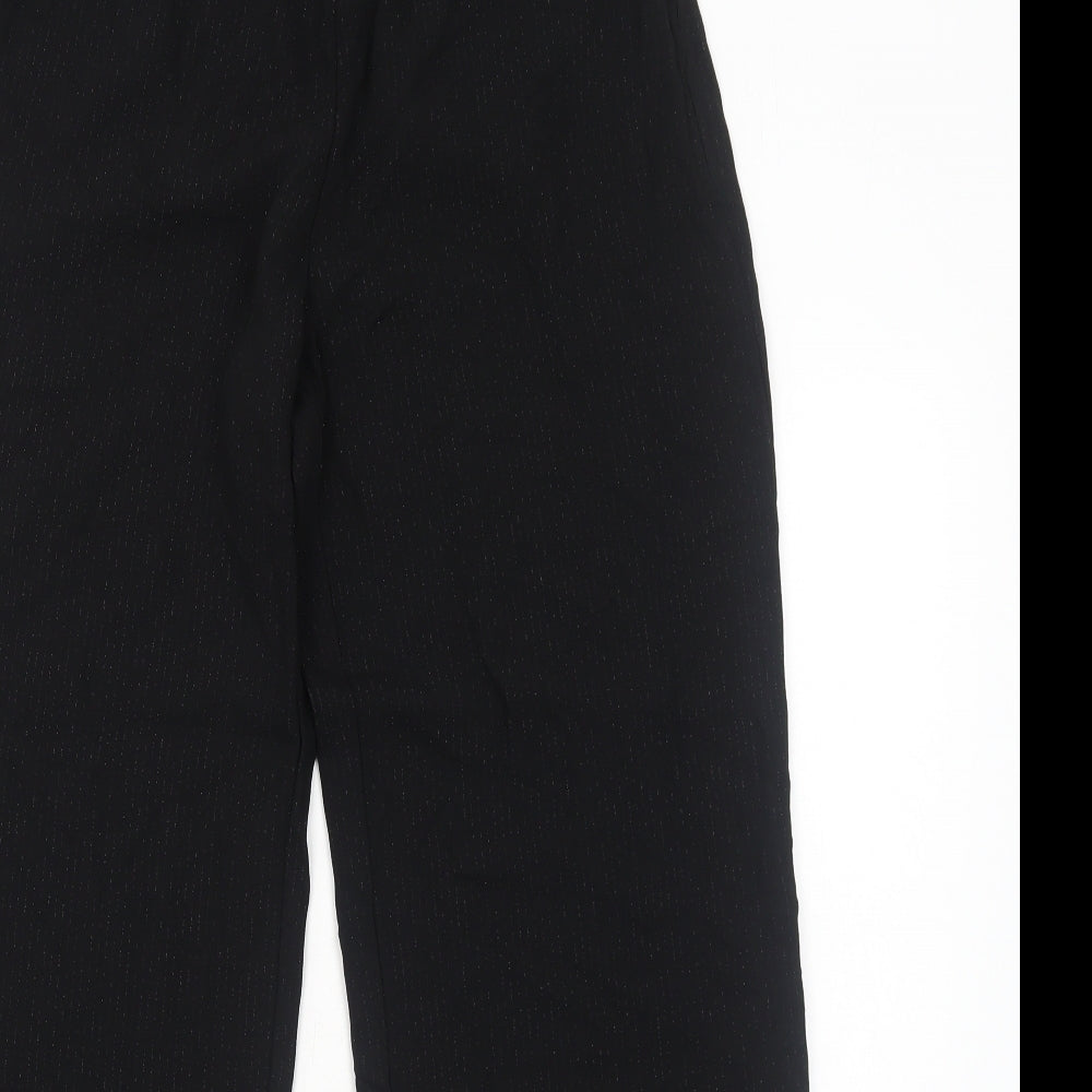 AMARANTO Womens Black Polyester Trousers Size 12 Regular Zip