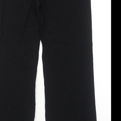 AMARANTO Womens Black Polyester Trousers Size 12 Regular Zip