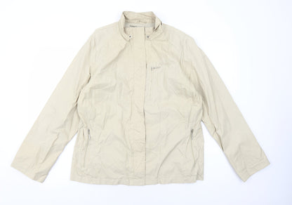 Maine Womens Beige Windbreaker Coat Size 16 Zip