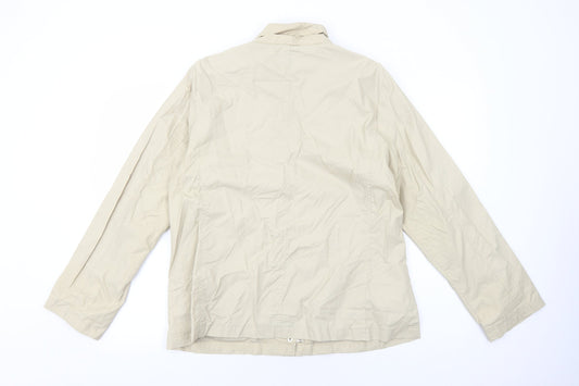 Maine Womens Beige Windbreaker Coat Size 16 Zip