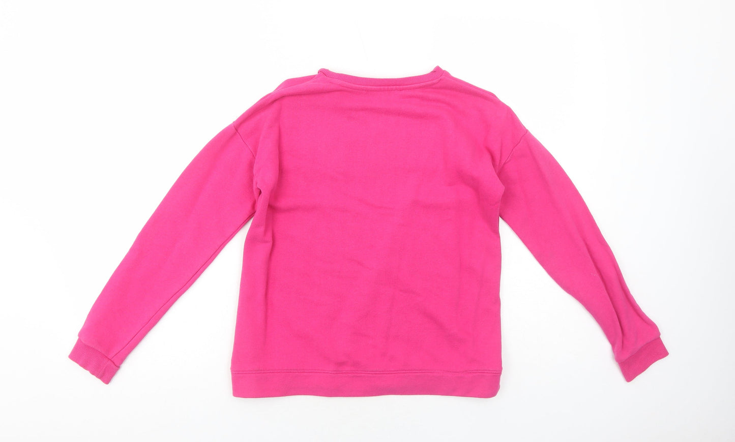 Marks and Spencer Girls Pink Cotton Pullover Sweatshirt Size 11-12 Years Pullover - Friyay!