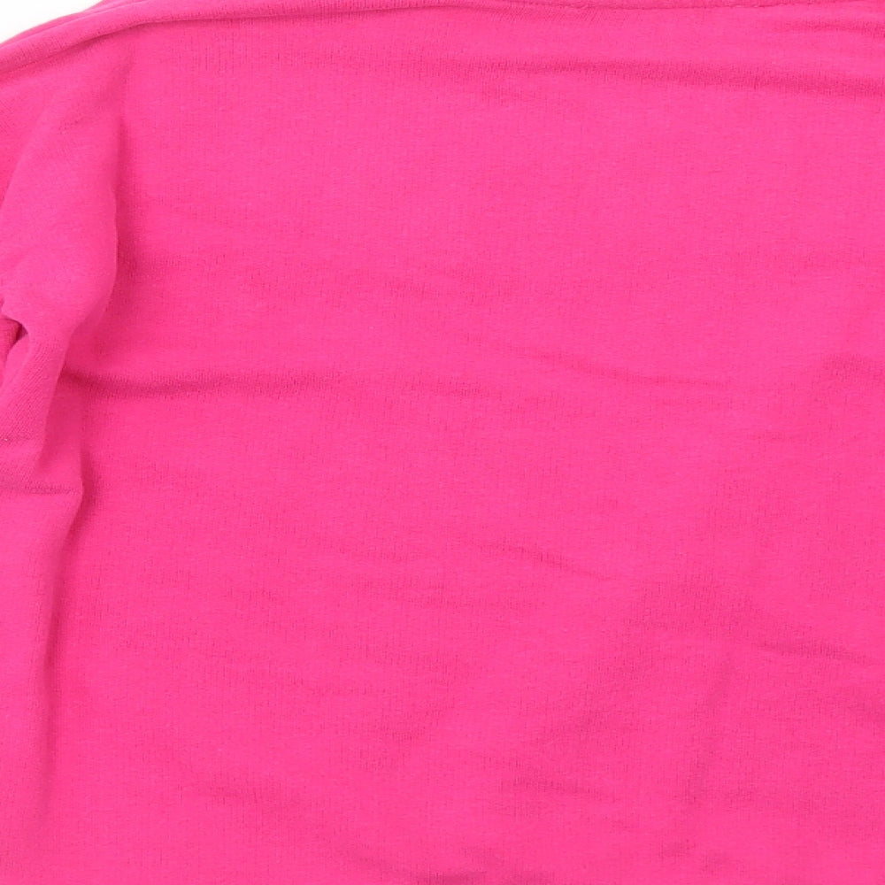 Marks and Spencer Girls Pink Cotton Pullover Sweatshirt Size 11-12 Years Pullover - Friyay!