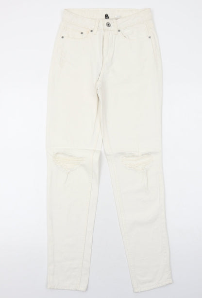 Womens UK Size 4 H&M Regular Fit Skinny White Jeans