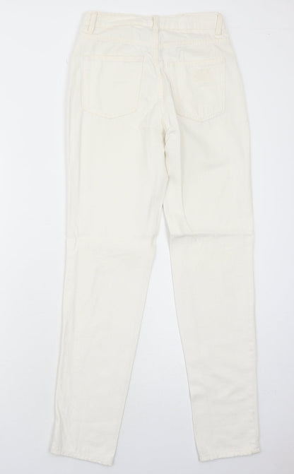 Womens UK Size 4 H&M Regular Fit Skinny White Jeans
