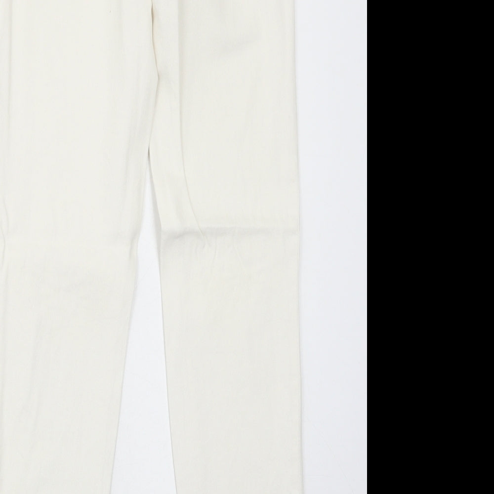 Womens UK Size 4 H&M Regular Fit Skinny White Jeans
