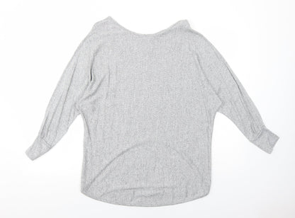 Womens UK Size 10 Izabel London Grey Basic Blouse