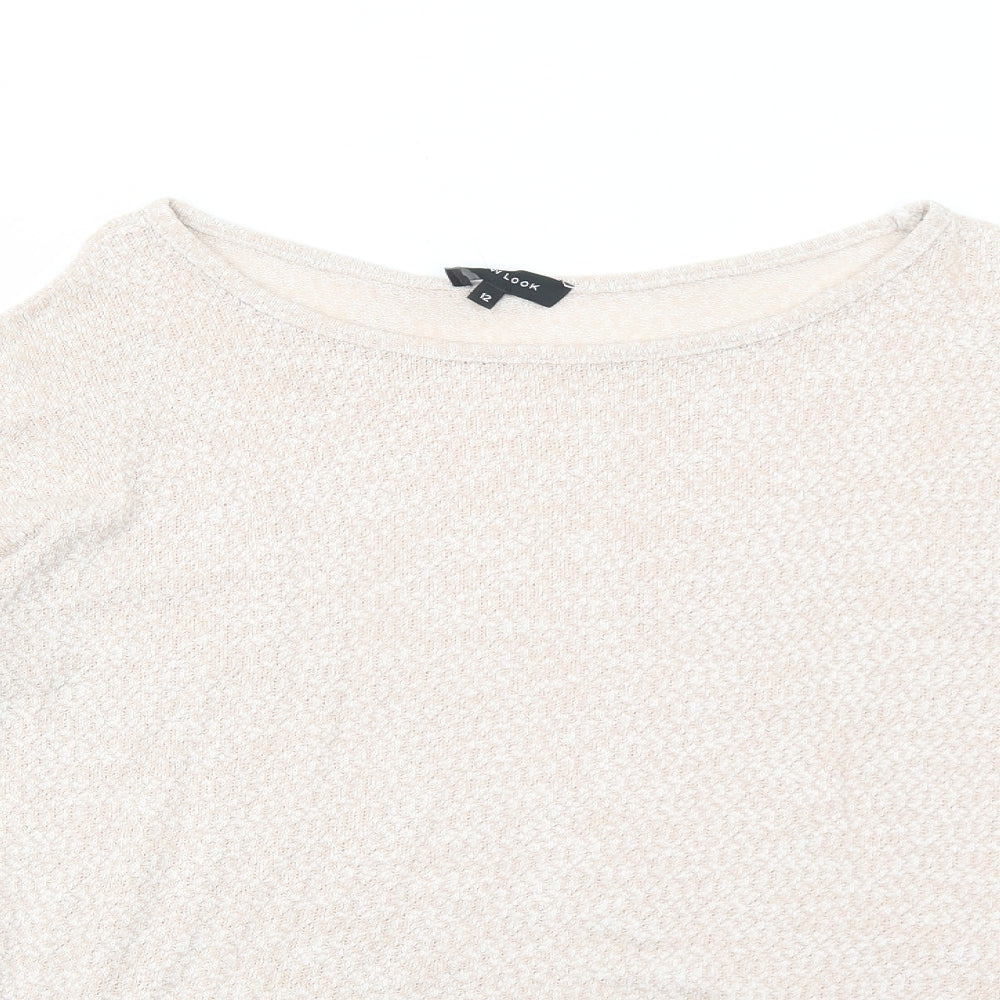 Womens UK Size 12 New Look Pink Basic T-Shirt