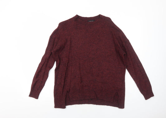 New Look Mens Red Round Neck Acrylic Pullover Jumper Size S Long Sleeve
