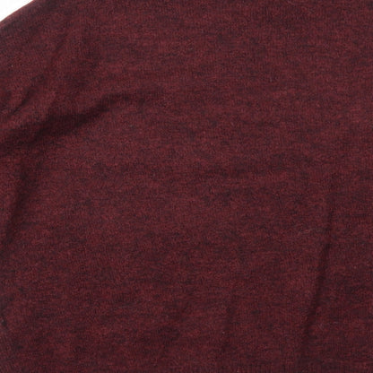 New Look Mens Red Round Neck Acrylic Pullover Jumper Size S Long Sleeve