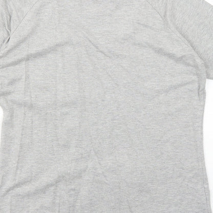 SH Italia Womens Grey Cotton Basic T-Shirt Size M Round Neck