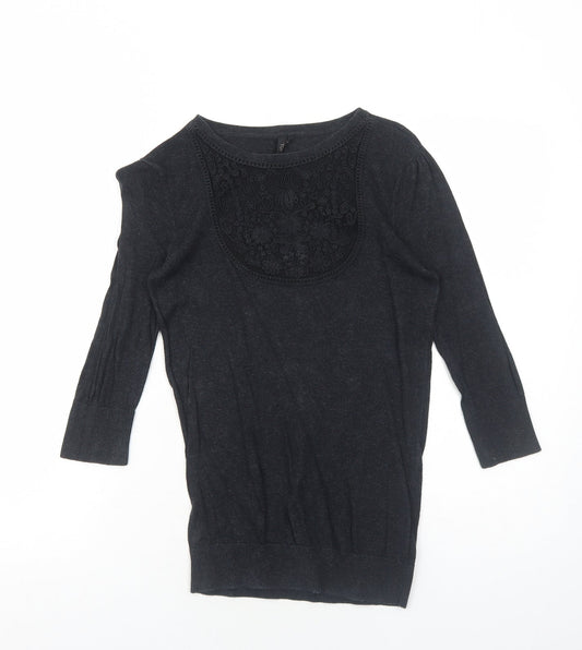 Womens UK Size 8 Topshop Grey Pullover Jumper