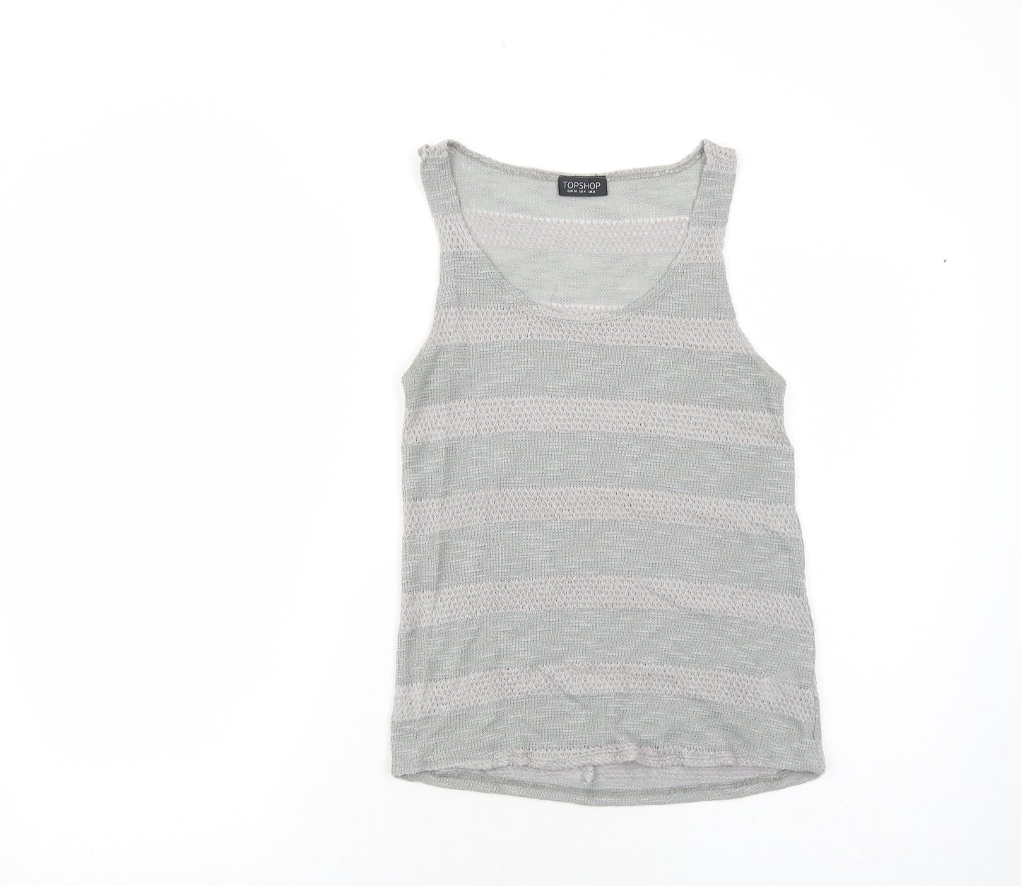 Womens UK Size 8 Topshop Grey Basic Tank