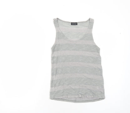 Womens UK Size 8 Topshop Grey Basic Tank