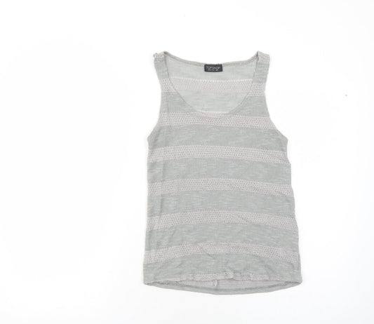 Womens UK Size 8 Topshop Grey Basic Tank
