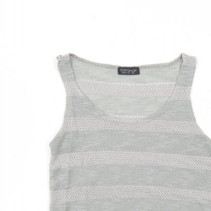 Womens UK Size 8 Topshop Grey Basic Tank