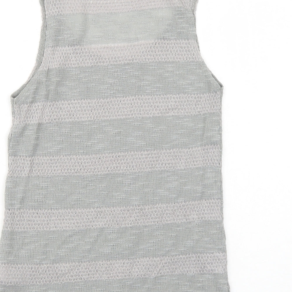 Womens UK Size 8 Topshop Grey Basic Tank