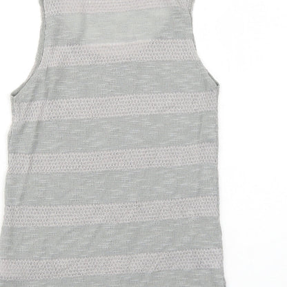 Womens UK Size 8 Topshop Grey Basic Tank