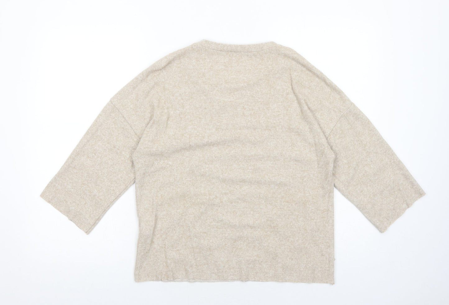 Womens UK Size S Zara Beige Pullover Jumper