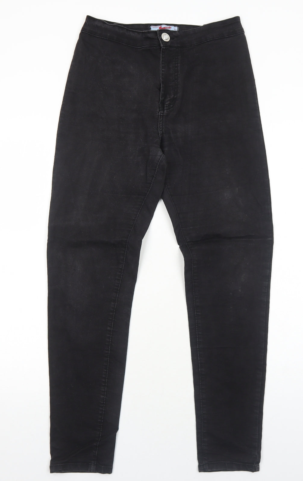 Texmart Womens Black Cotton Jegging Jeans Size 14 Regular Zip