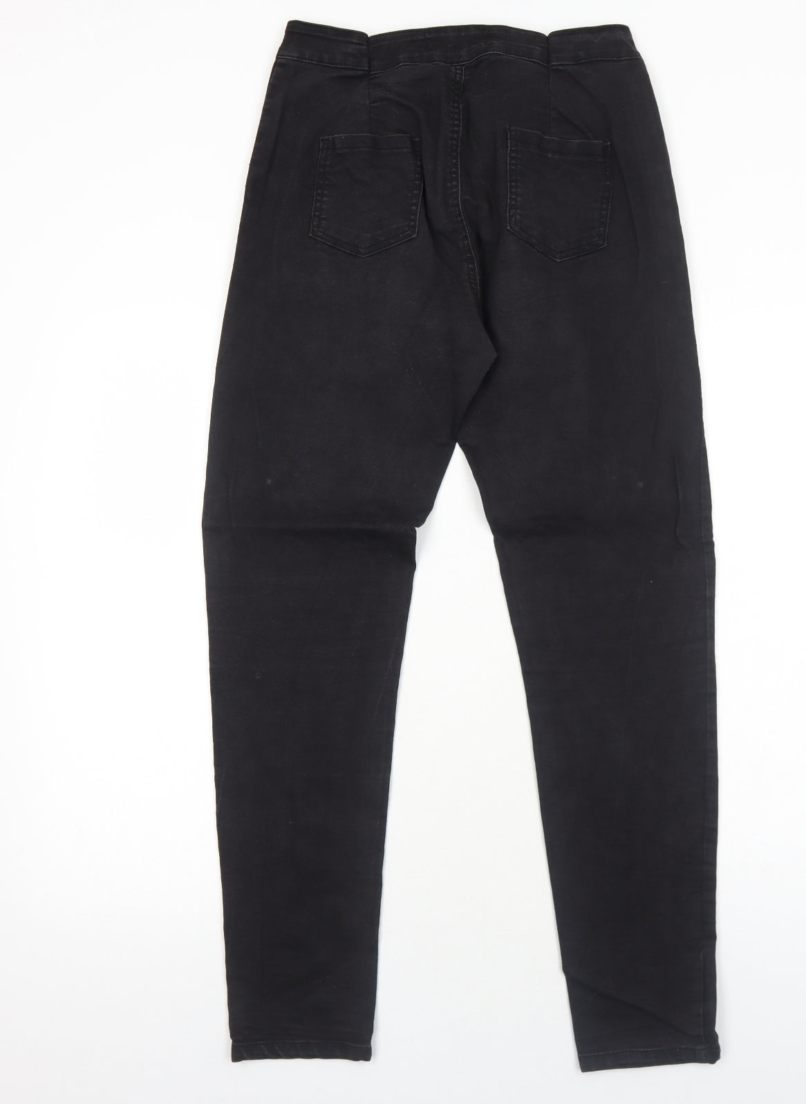 Texmart Womens Black Cotton Jegging Jeans Size 14 Regular Zip