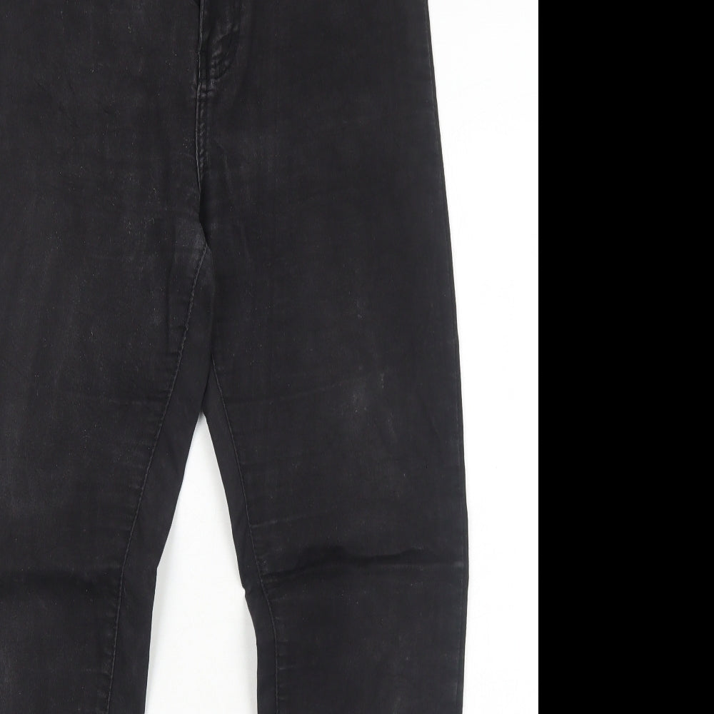 Texmart Womens Black Cotton Jegging Jeans Size 14 Regular Zip